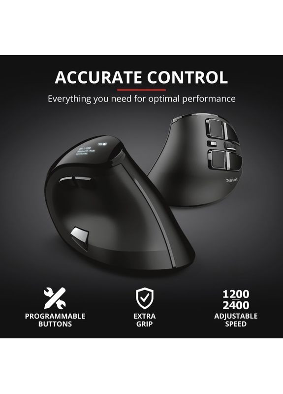 Мышь Voxx Rechargeable Ergonomic WL Black (23731_TRUST) Trust (360412383)