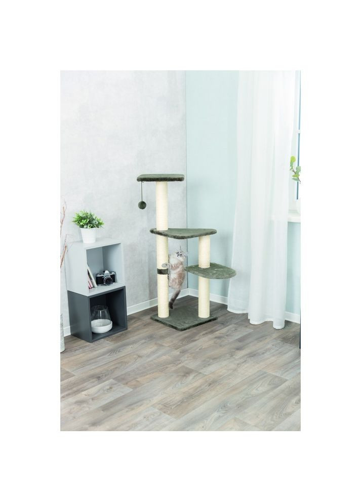 Дряпка-комплекс Altea для котів з іграшкою на мотузці сизаль/плюш сіра 40х40х117 см Trixie (362702768)