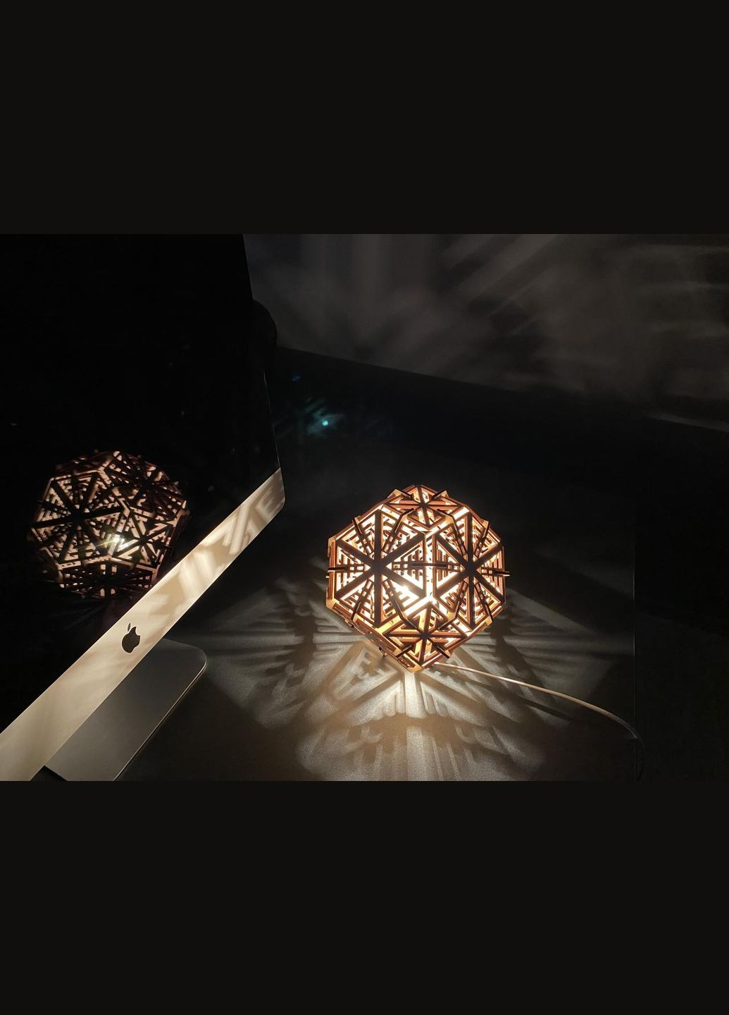 Декоративный ночник из дерева "Октаэдр" HM furnitura (330610597)