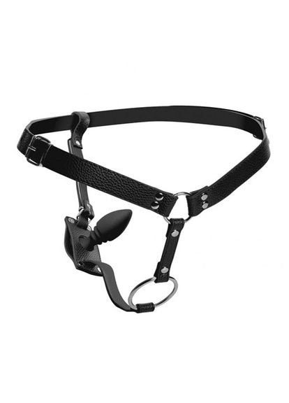 AF310 Портупея труси з кільцем на член Harness With Cock Ring And Anal Plug і анальним корком No Brand (303890825)