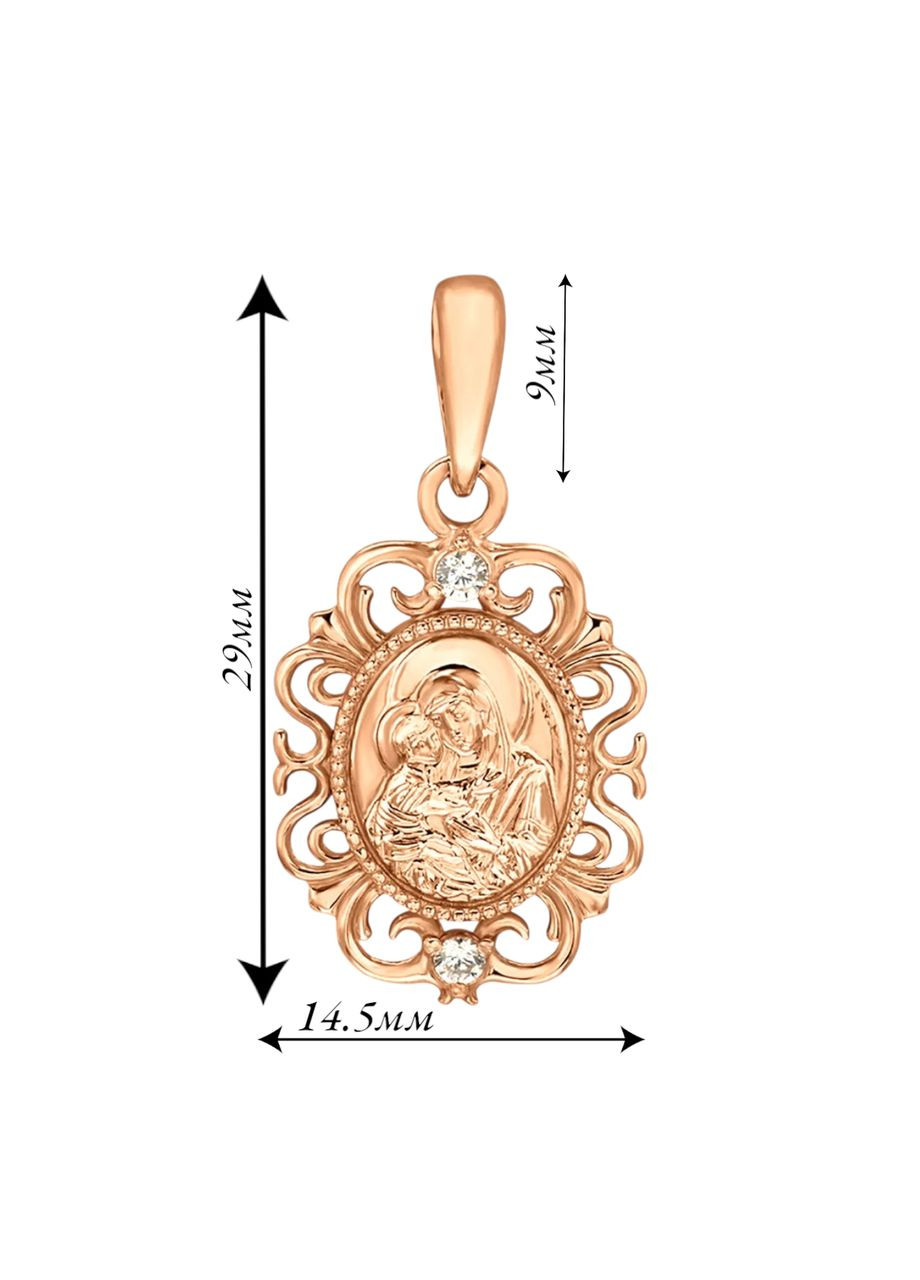 Золотий підвіс-ладанка «Божої Матері» (2,9см х 1,45см) 160397-1п Tango (365268262)