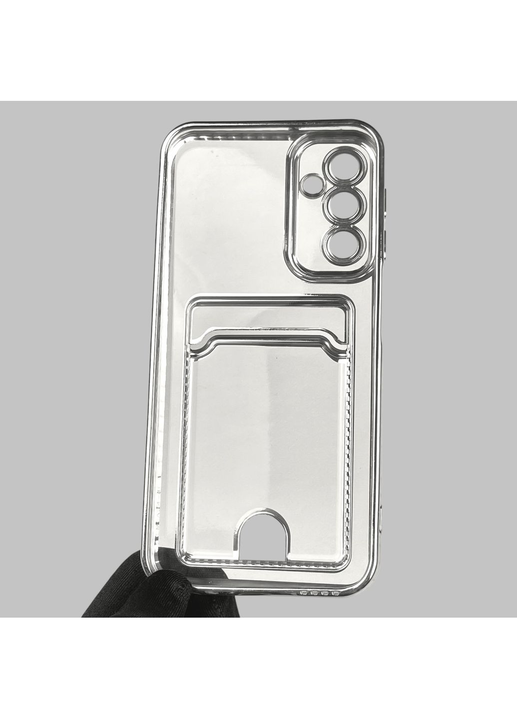 Чехол для Galaxy M34 5G (SM-M346) с серебряной окантовкой с карманом на самсунг м34 серебряный Samsung (366021989)