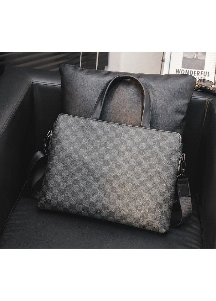 Чоловіча офісна сумка для документів А4 чорна екошкіра ProDobro (363135451)