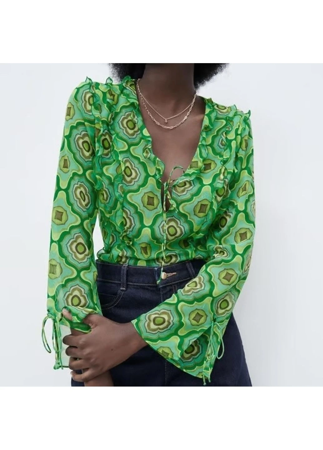 Зелёная блуза Zara