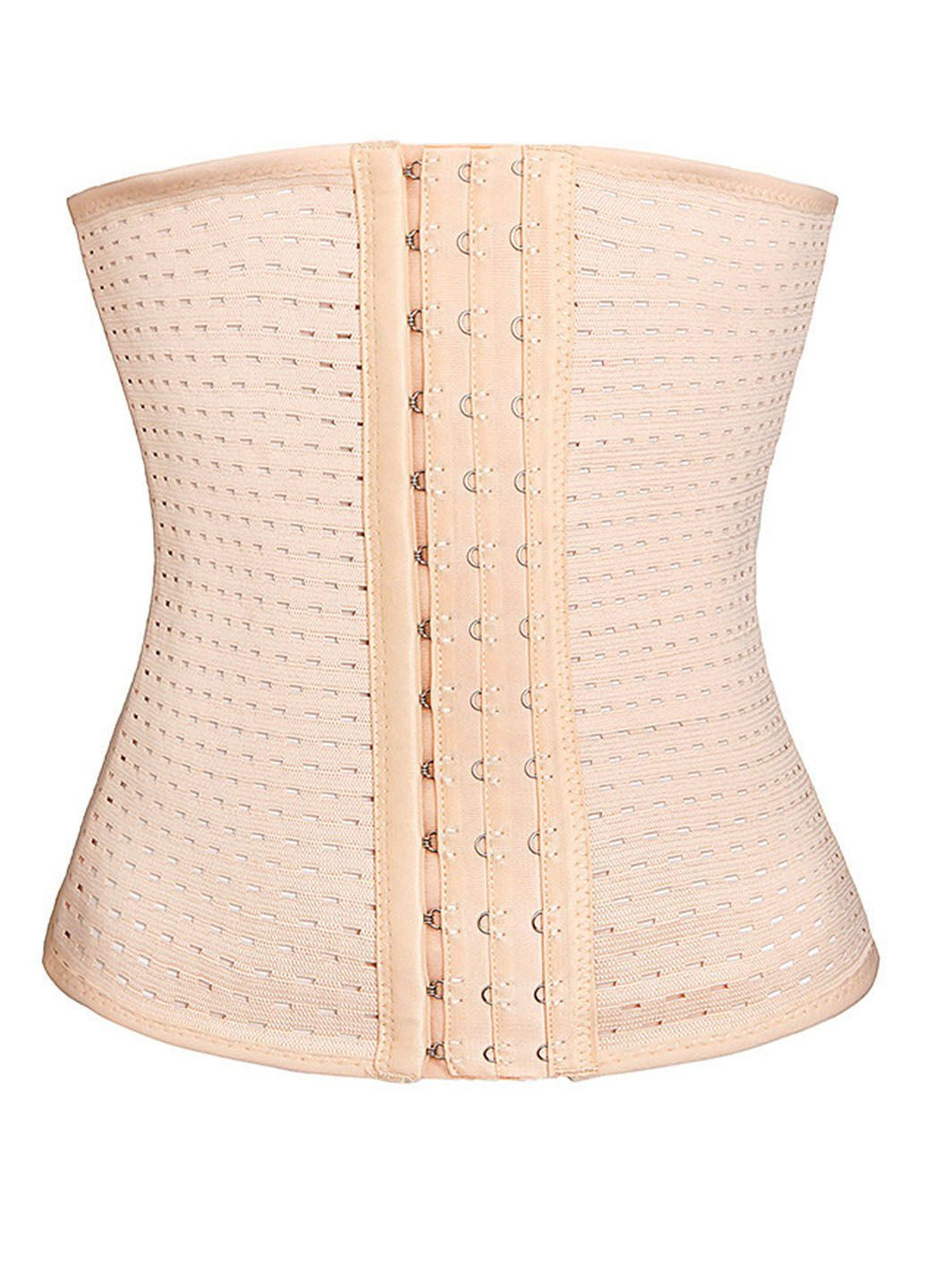 Утягувальний пояс-корсет поліефірне волокно з гачками та ребрами жорсткості розмір S колір беж No Brand (366963136)