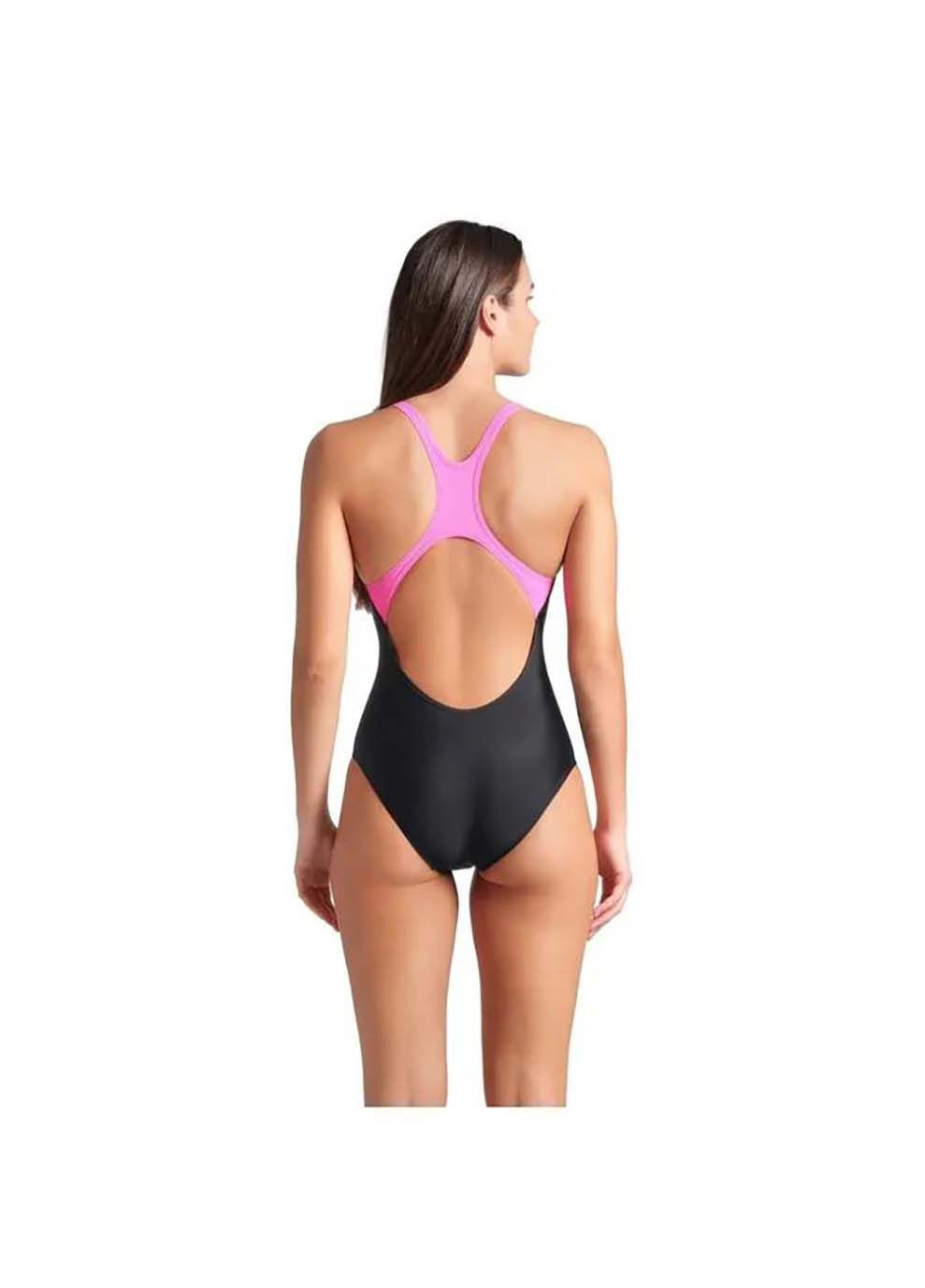 Комбінований демісезонний купальник роздільний для жінок graphic swimsuit swim pro back чорний, рожевий Arena