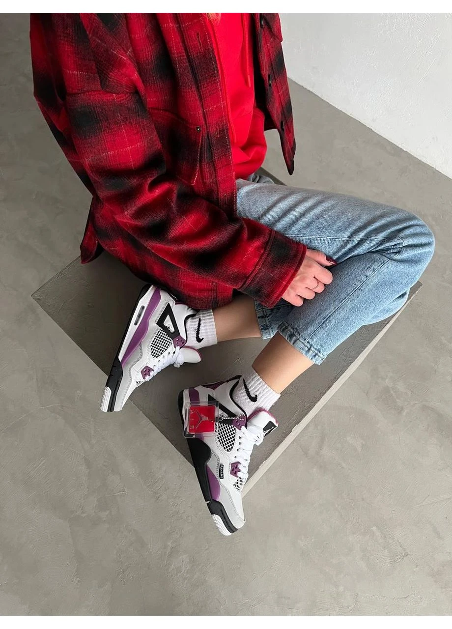 Цветные демисезонные кроссовки мужские nike air jordan retro 4 pari stain germain найк аир джордан No Brand