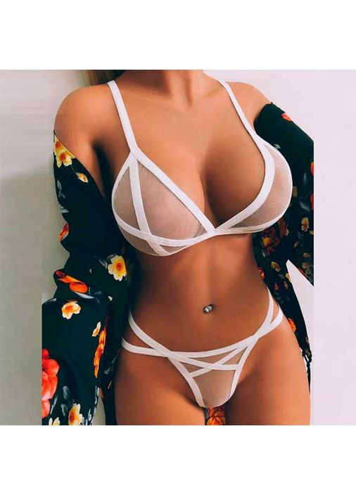 Білий демісезонний жіночий комплект у сіточку s-m No Brand