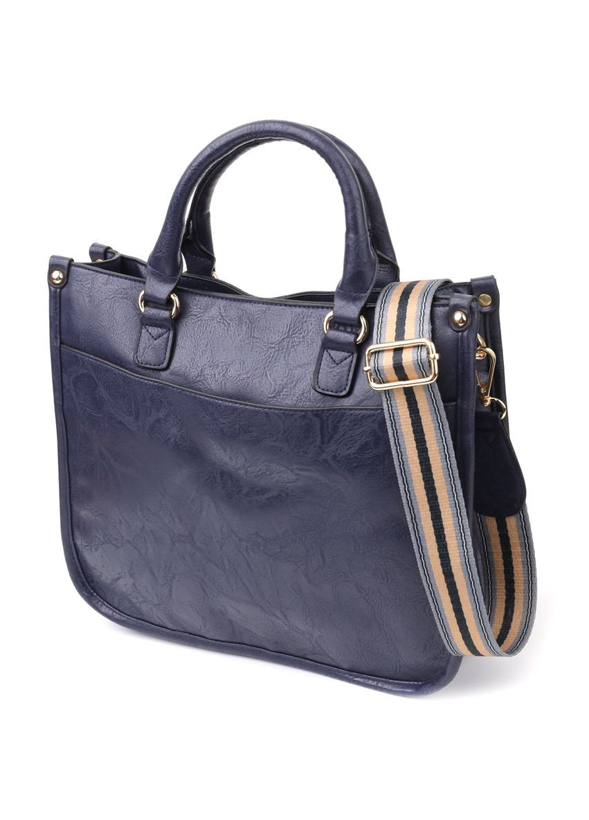 Деловая женская сумка из экокожи с регулируемым ремнем стиль синий Vintage (352167645)