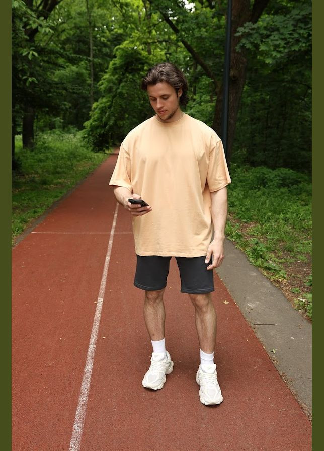 Помаранчева футболка чоловіча (оверсайз) hc (h001-3383-036) Be in fashion