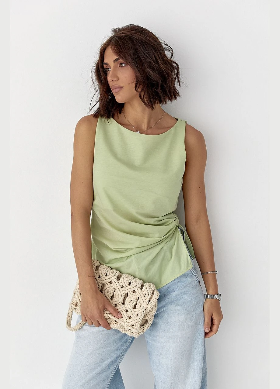 Вискозная майка с асимметричным низом цвет, ONE SIZE (есть размеры) No Brand — 386406582
