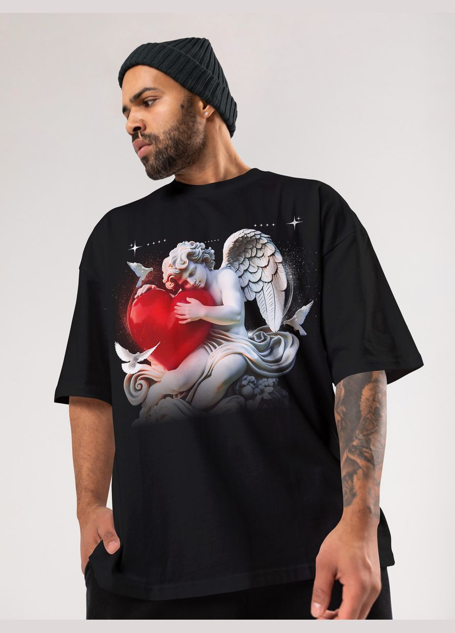 Черная мужская футболка оверсайз urban черная высокая плотность с длинным рукавом Mishe