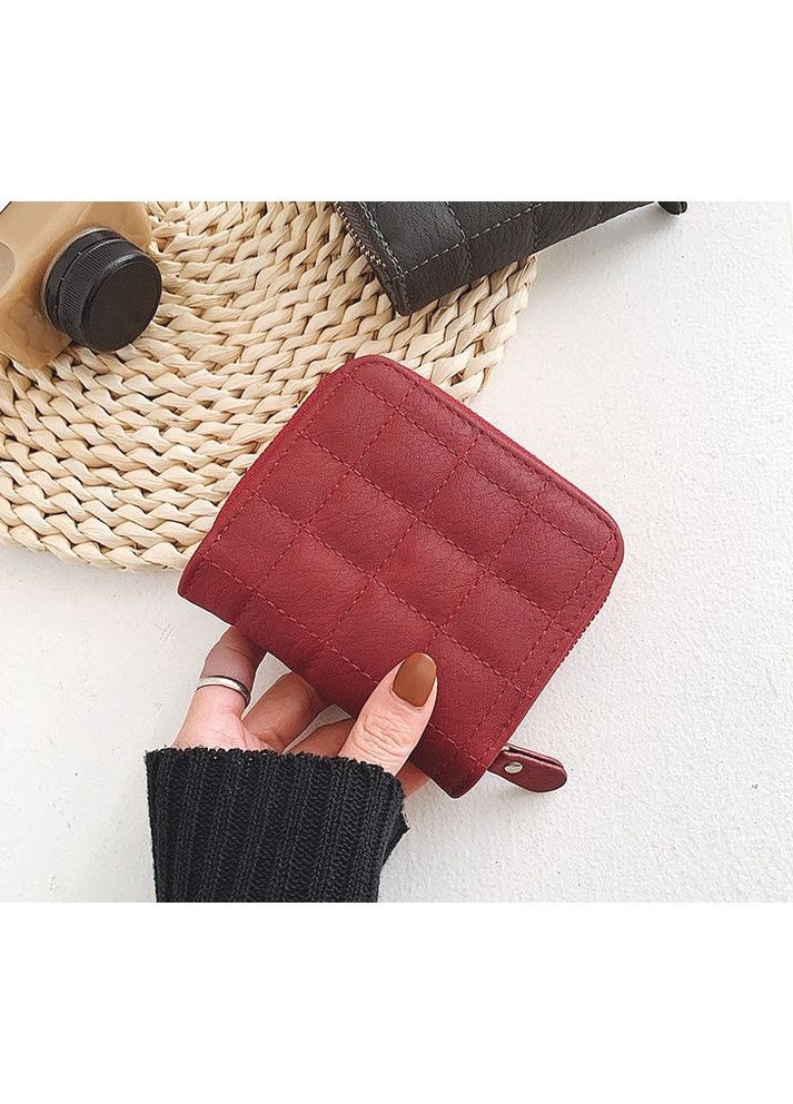 Маленький жіночий гаманець стьобані екошкіра червоний міні портмоне на блискавці для дівчат і жінок ProDobro (363260086)