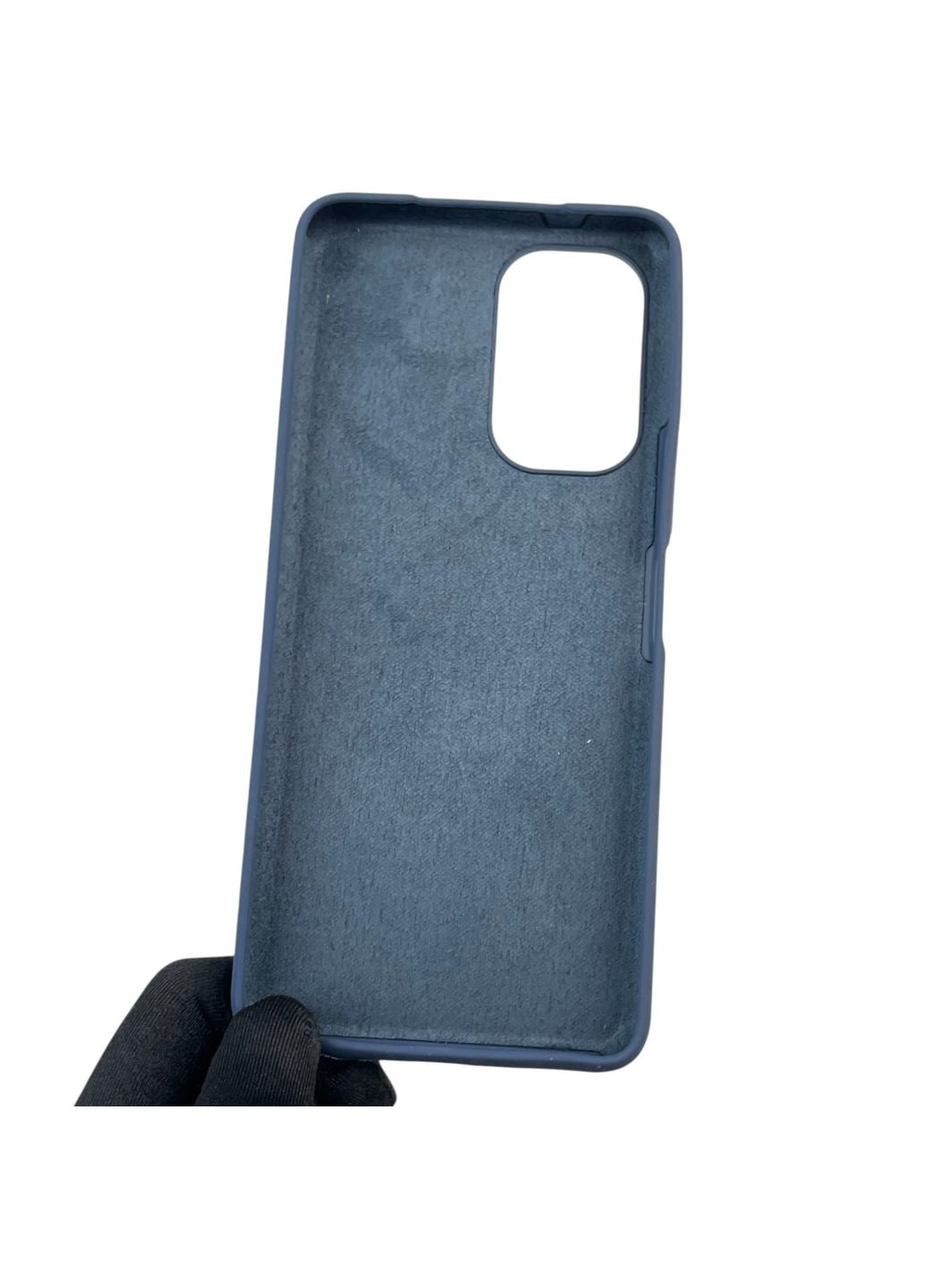 Чехол для Camon 19 (CI6n) силиконовый с микрофиброй нескользящий на техно камон 19 темно-синий Tecno (366385896)