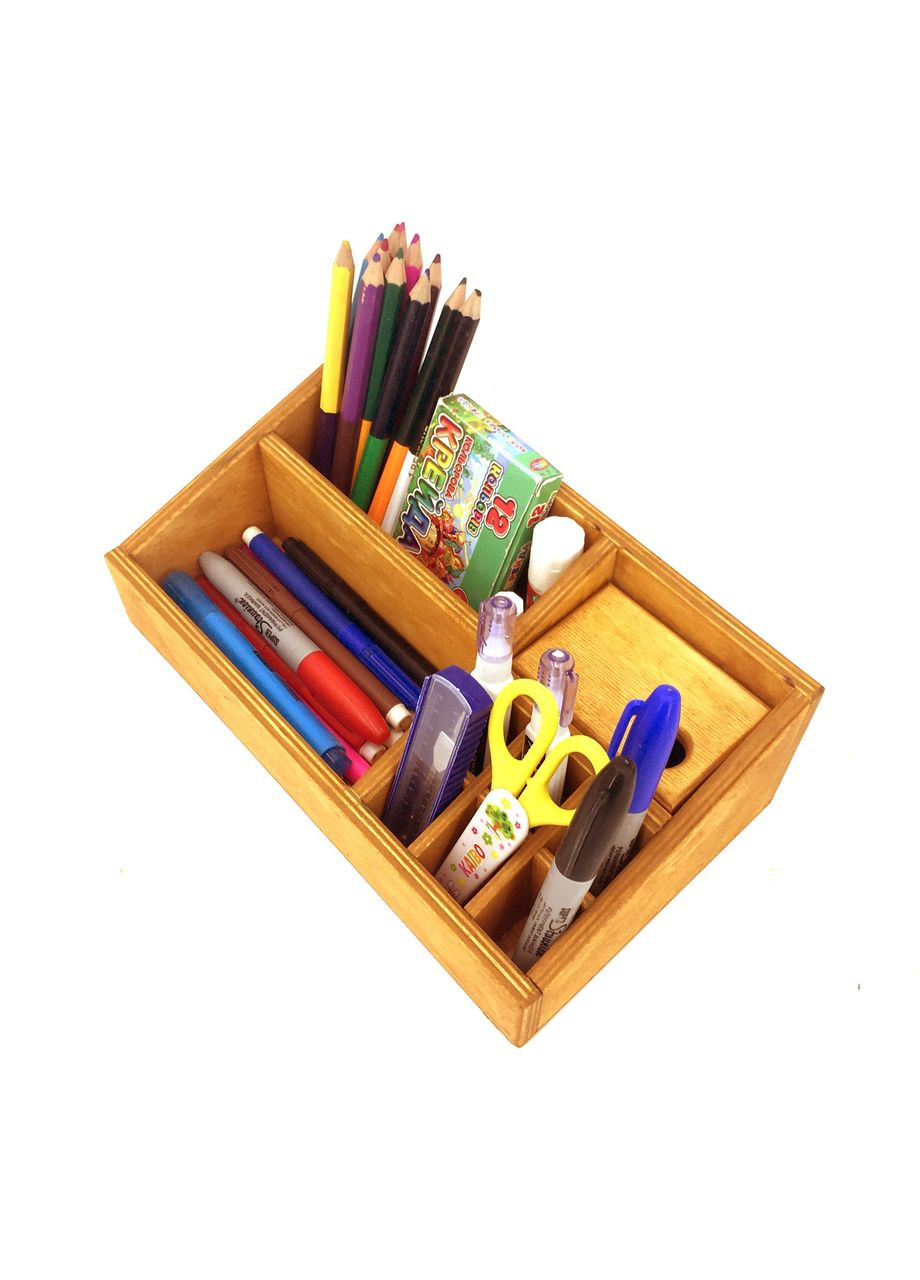 Органайзер настільний з дерева Левитон каррі (КНЦ-008903) No Brand (328225484)