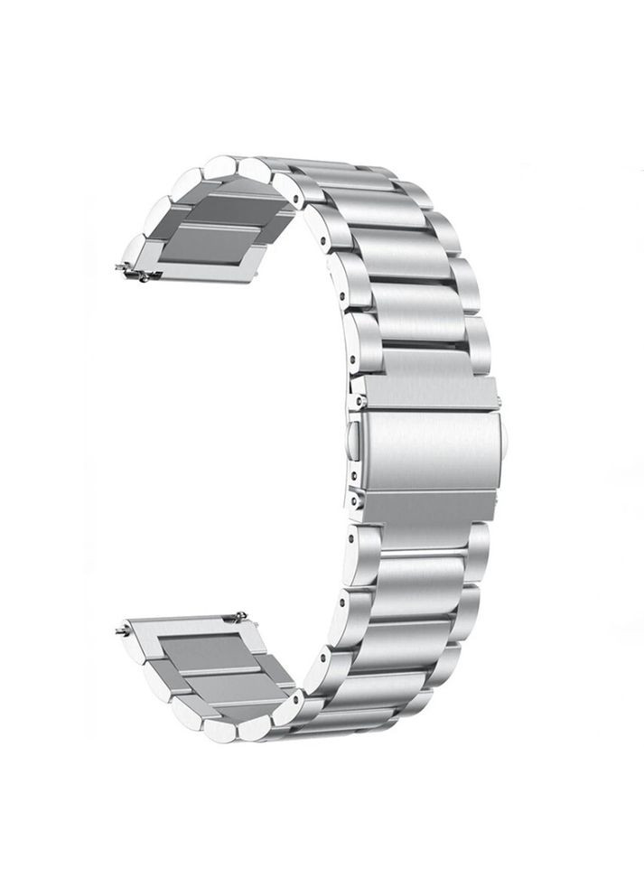Браслет сталевий для смарт годинника Modfit сріблястий цільний ремінець для чоловіків з розкладним замком ProDobro (367267578)