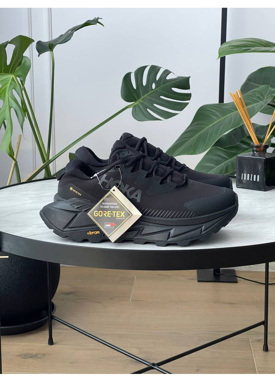 Чорні Осінні кросівки чоловічі hoka skyline-float x gore-tex black | хока скайлайн-флоат чорні No Brand