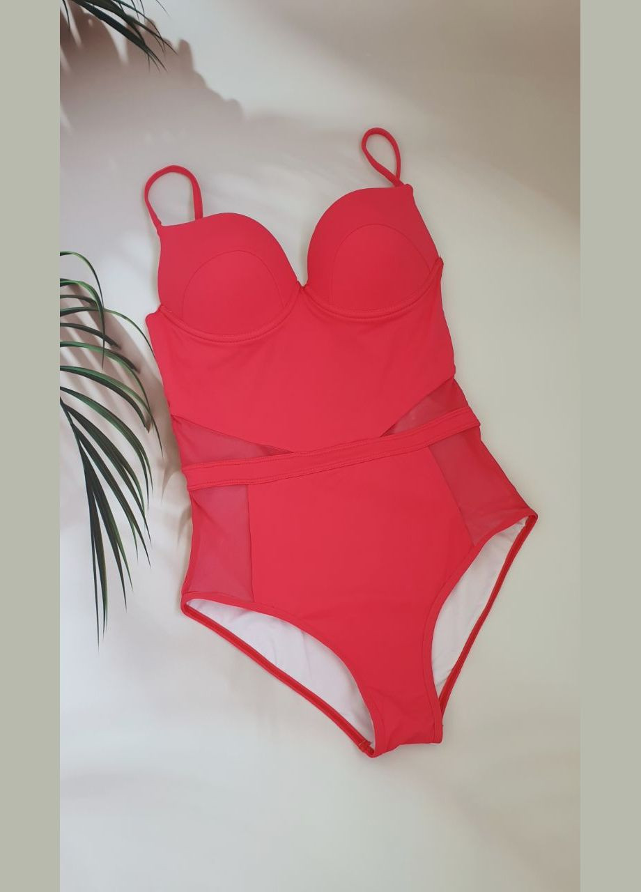 Червоний літній стильний жіночий суцільний купальник суцільний No Brand