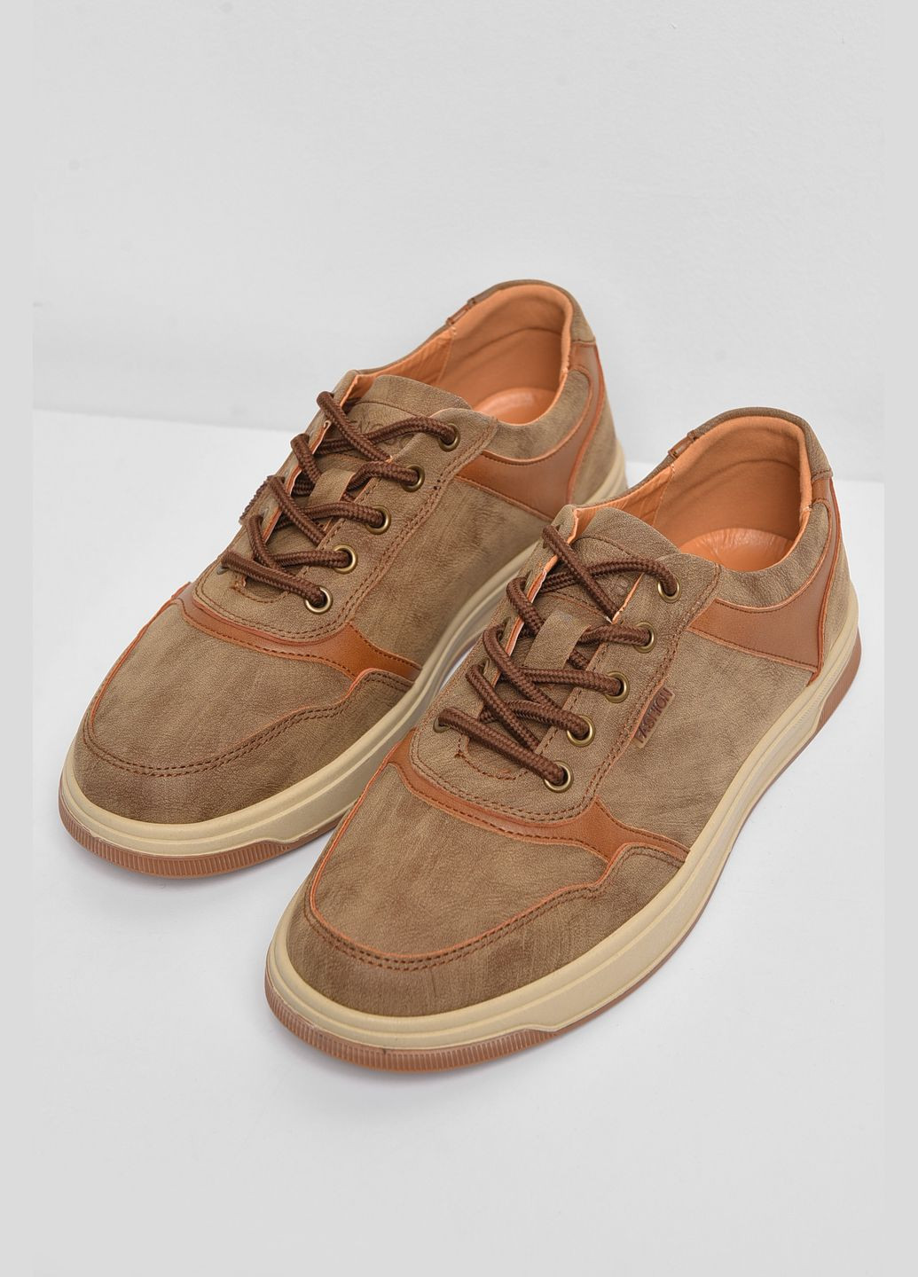 Светло-коричневые демисезонные кроссовки мужские светло-коричневого цвета на шнуровке Let's Shop