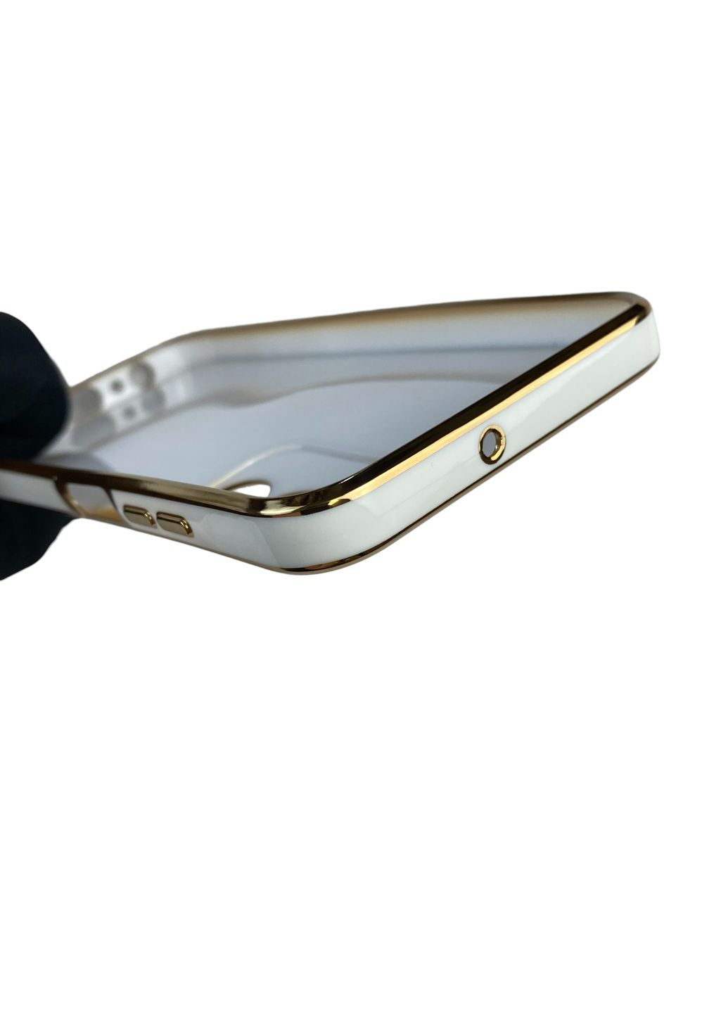 Чехол для Galaxy A15 SM-A155M с кольцом MagSafe с золотой окантовкой на самсунг а15 белый gs1 Samsung (366230842)