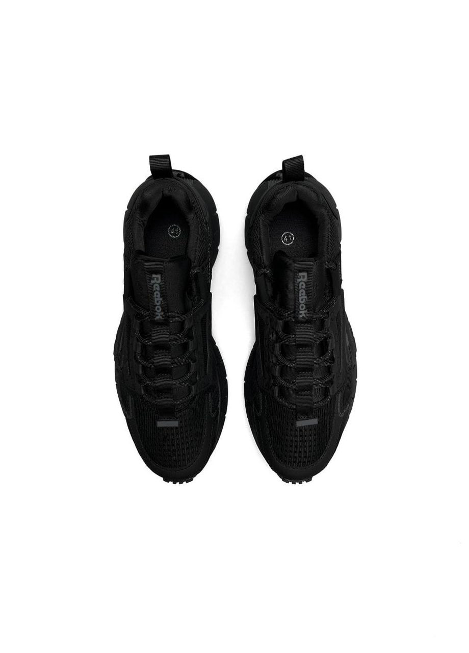 Черные демисезонные кроссовки мужские, вьетнам Reebok Zig Kinetica Edge All Black