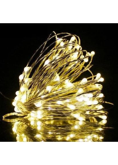 Новогодние гирлянды. Медная проволочная лампа 100LED 10м, Теплый Digital (363833707)