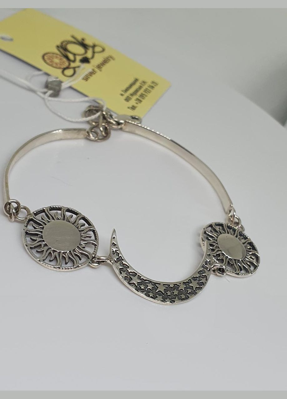 Срібний браслет оберіг лунниця і два сонця 925 проба No Brand (338861791)