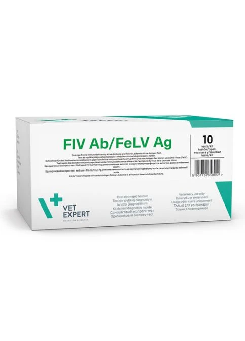 Экспресс-тест FiV Ab/FeLV Ag антитела против вируса иммунодифицита + антиген вируса лейкемии кошек, 10шт (5902414208834) VetExpert (386825119)