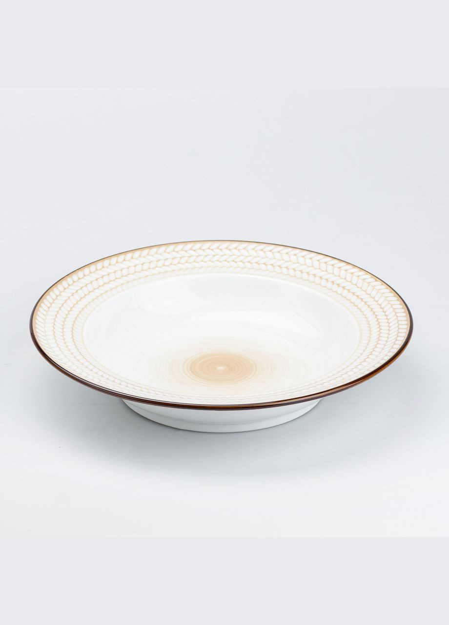 Тарілка супова кругла керамічна кругла 23.5 см біла HP23391 TS Kitchen (306849358)