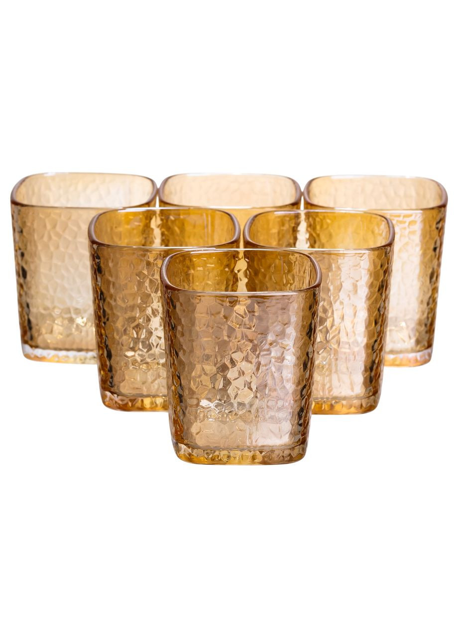 Набір склянок 6 (шт) 250 (мл) для лимонадів, соку, води, коктейлів Коричневий HP-19-AY-3 Yiwu (371480737)