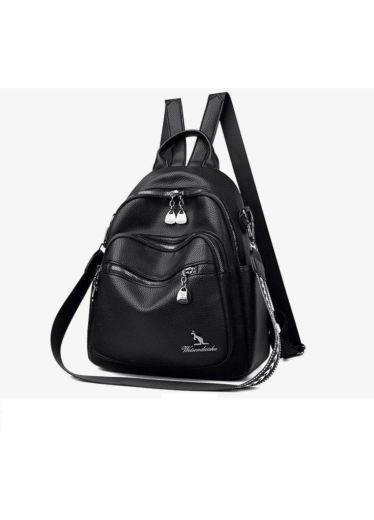 Женский черный рюкзак из натуральной кожи. КиП (366871553)