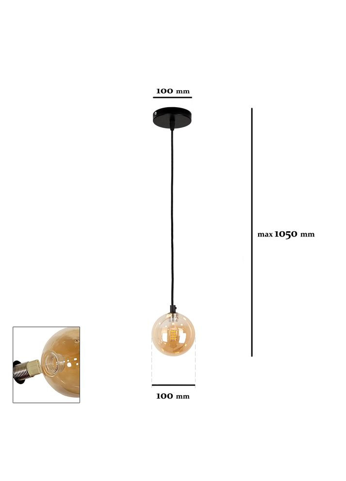 Підвісний світильник 761P100F-1 BK+BR Levistella (315484583)