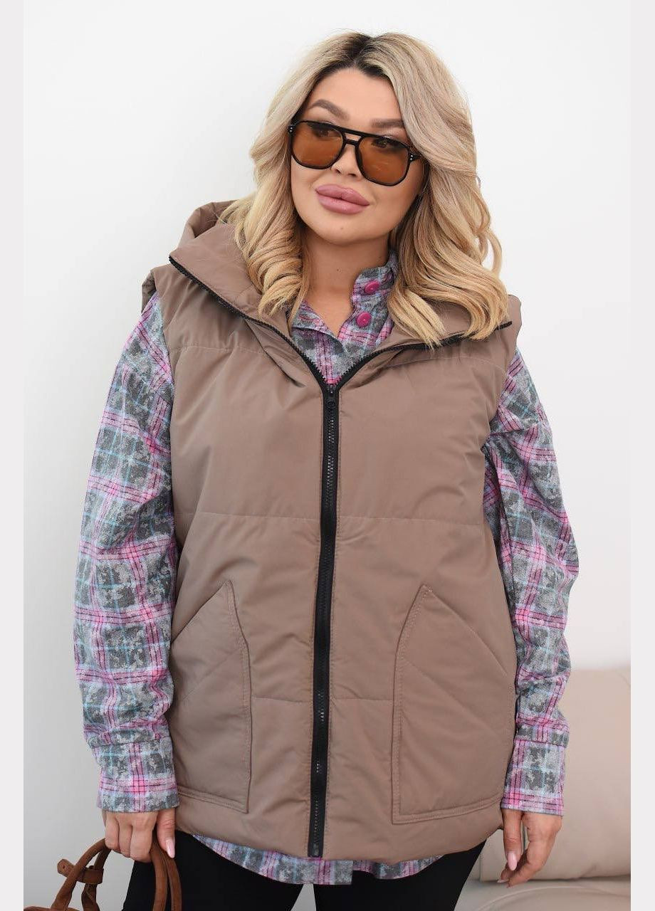 Жіноча жилетка безрукавка з капюшоном коротка No Brand (345643596)