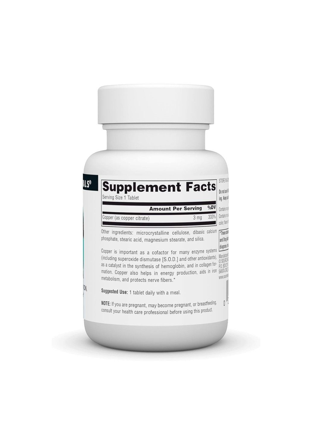 ,Copper Медь, 3 мг, 60 капсул Source Naturals (360941978)