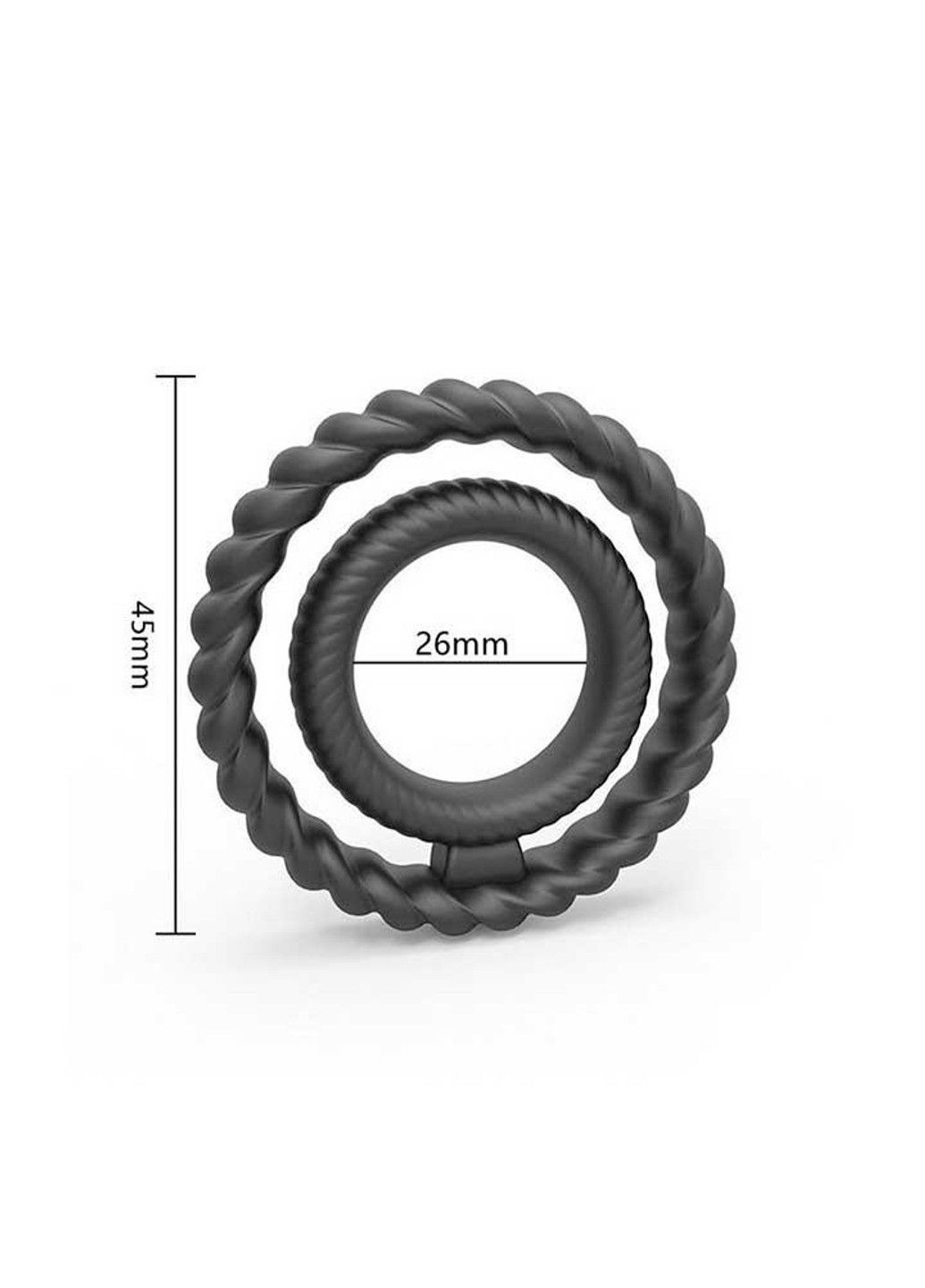 Черное эрекционное кольцо двойное "Dorcel DUAL RING" No Brand (288538172)