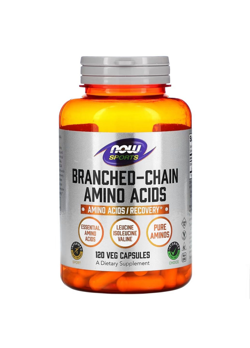 Аминокислота BCAA Sports Branched Chain Amino Acids, 120 капсул Now (294928958)