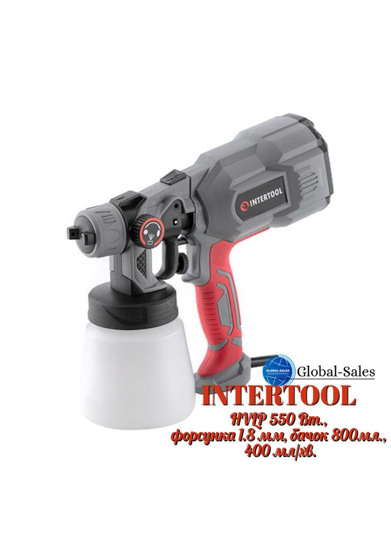 Електрофарбовий HVLP 550 Вт x 800 мл x 1.8 мм НБ (DT-5055) Intertool (353493969)