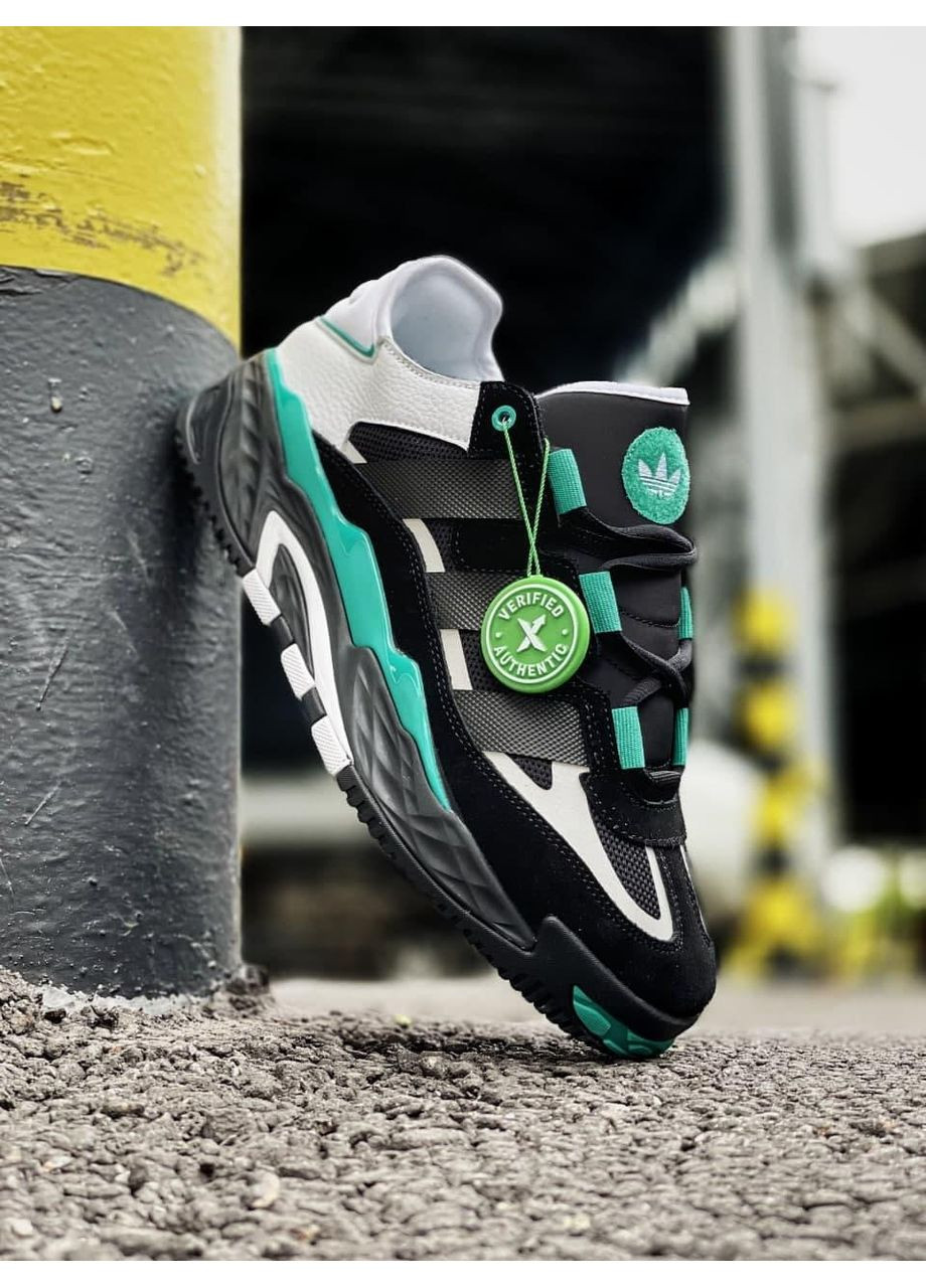 Серые демисезонные кроссовки мужские adidas niteball black green адидас найтбол No Brand