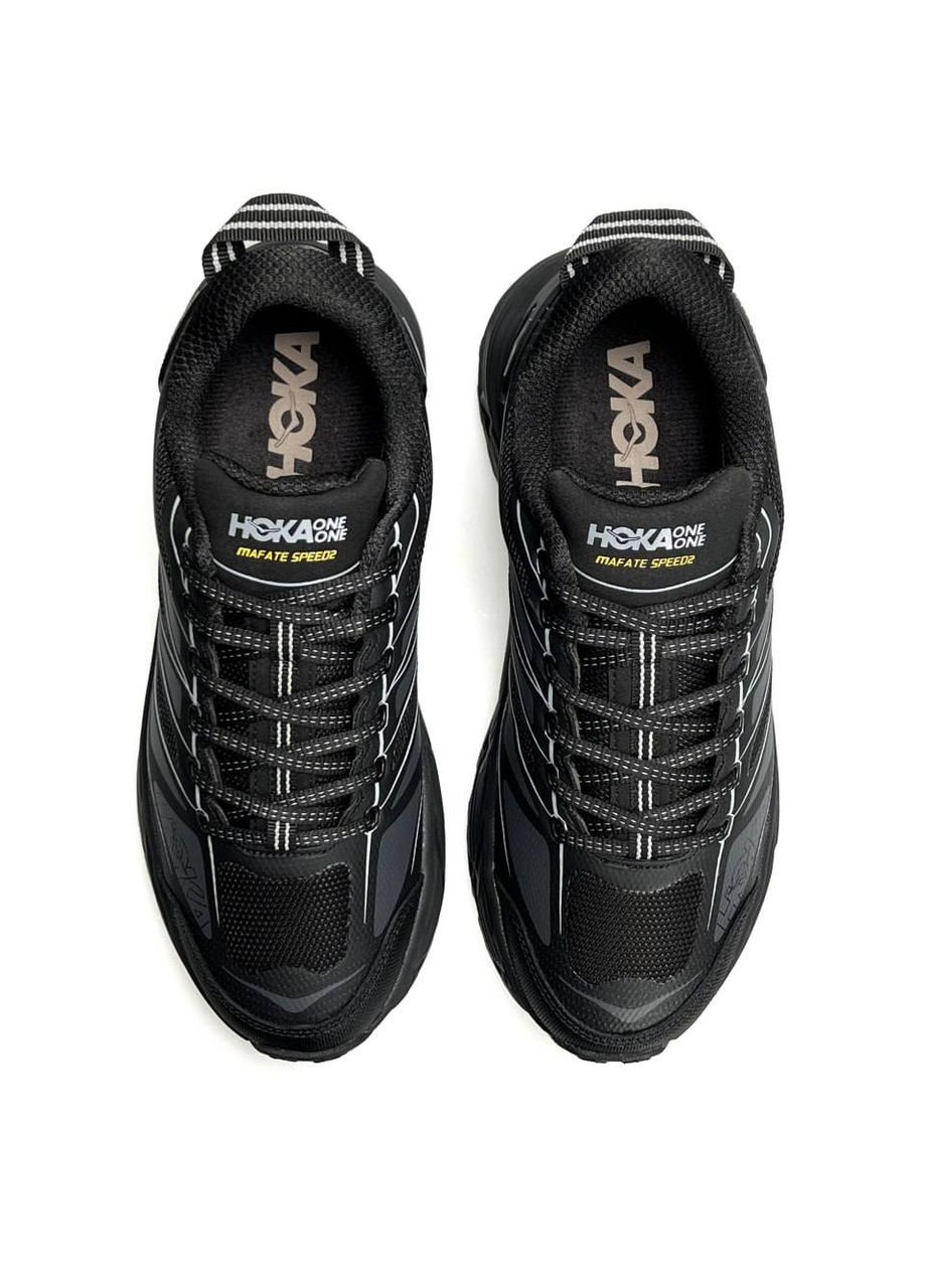 Чорні Осінні кросівки чоловічі hoka No Brand Mafate Speed 2 GTX Black