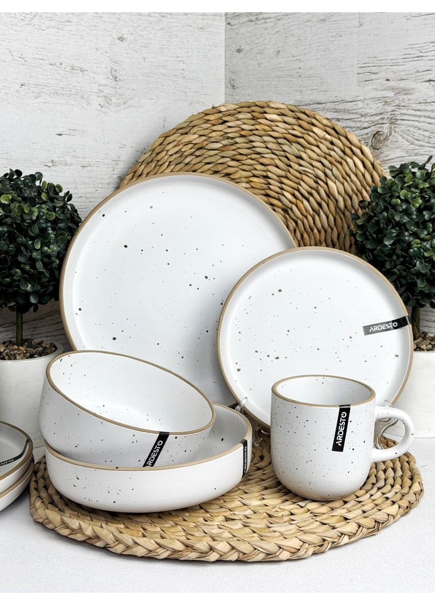 Сервіз столовий Midori AR0010MW 10 предметів білий Ardesto (349225184)