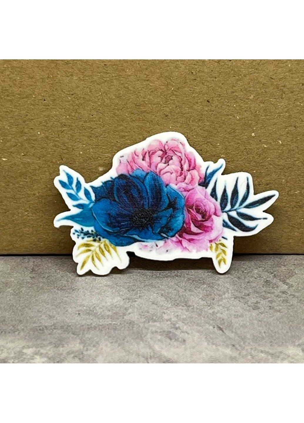 Серединка для бантика (кабошон) Цветы, 3,5*4,5 см, арт 015122, 1 шт No Brand (337990625)