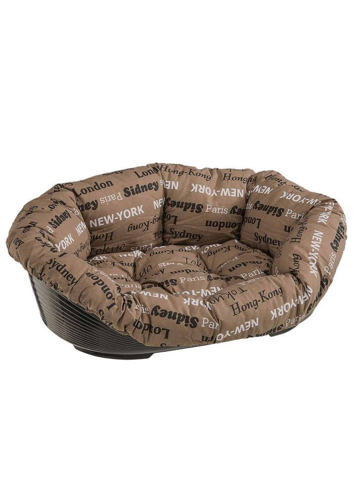 Лежак для котів та собак пластиковий зі знімною коричневою подушкою SOFA 6 Ferplast (353688059)