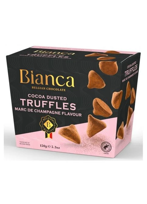 Цукерки трюфель Бельгійській шоколад Belgian chocolate Truffles Marc de Champagne Flavour чорний Марк де шампань 12шт 150г Bianca (330619345)