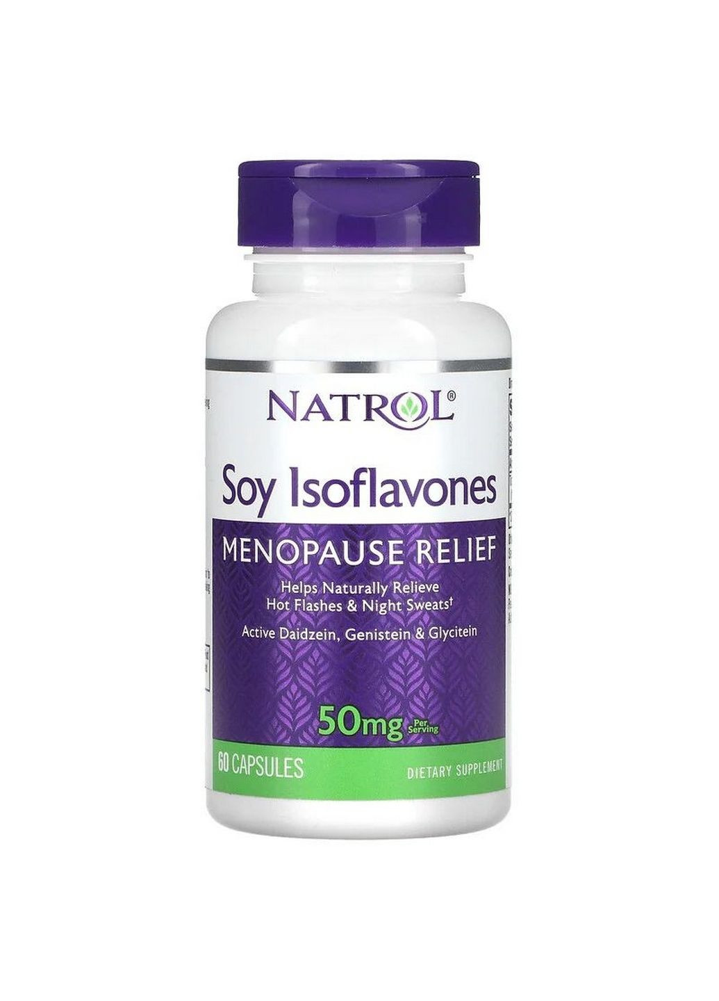 Натуральна добавка Soy Isoflavones Menopause Relief 50 mg, 60 капсул Natrol (293419039)