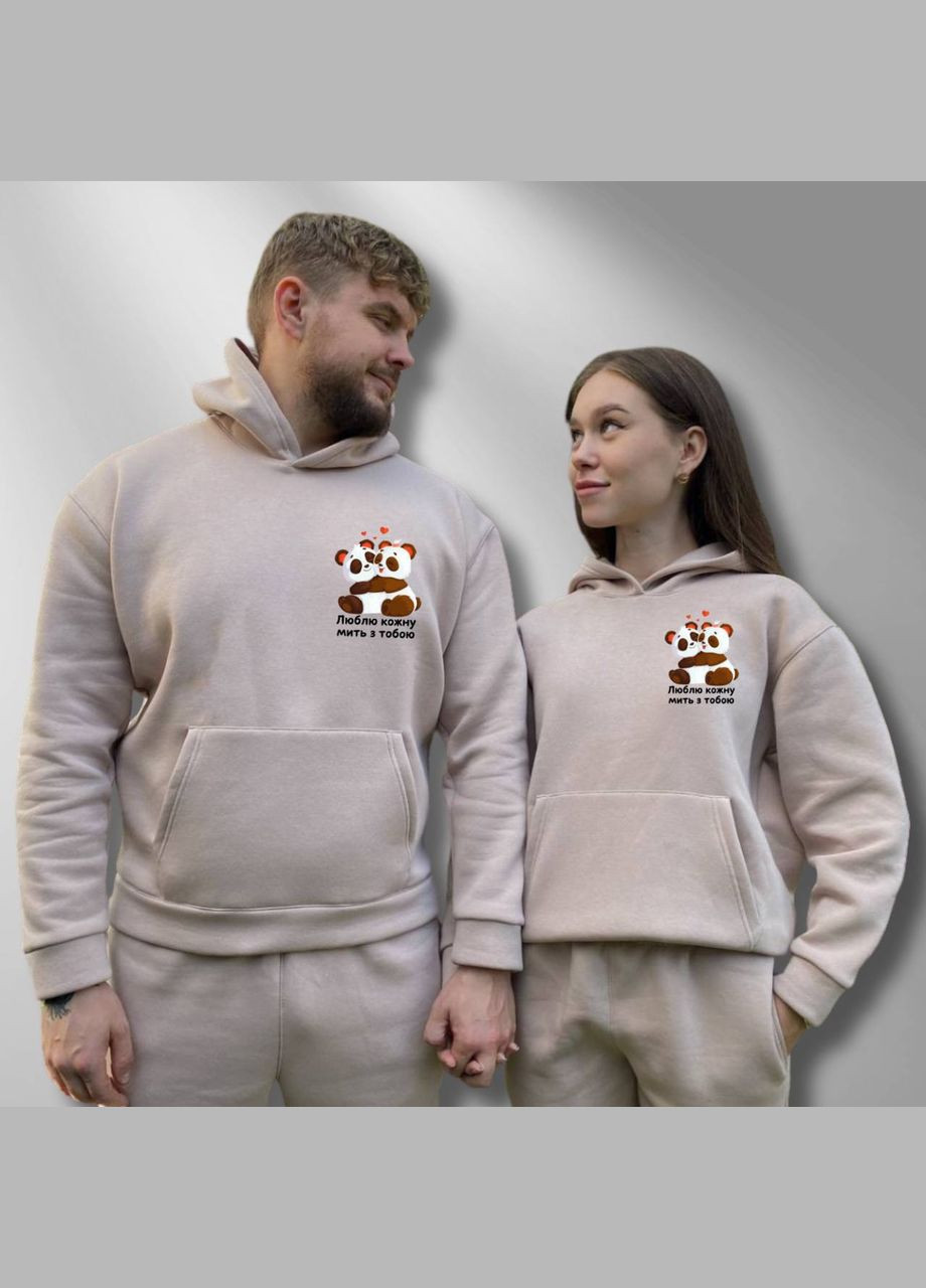 Парні худі з капюшоном утеплені, Таш, принт "Люблю кожну мить з тобою" (583) Hand Made (358897415)