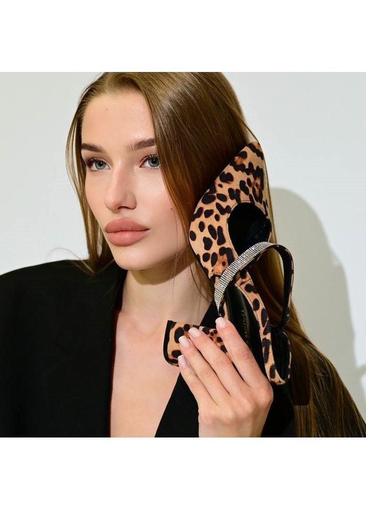 Mei De Li Жіночі замшеві туфлі на підборах 1621 Леопард коричневий з штучна замша, китай — демісезон (349479579)