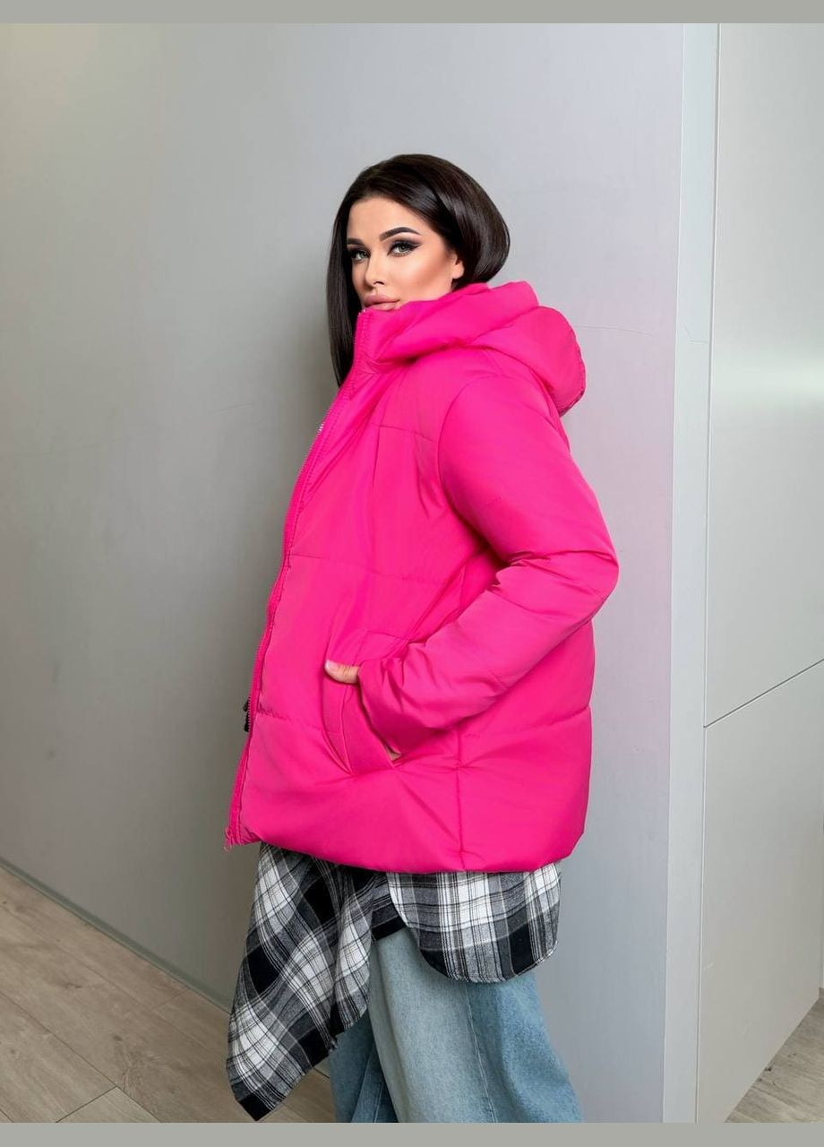 Малинова демісезонна жіноча демісезонна куртка чорного кольору New Trend