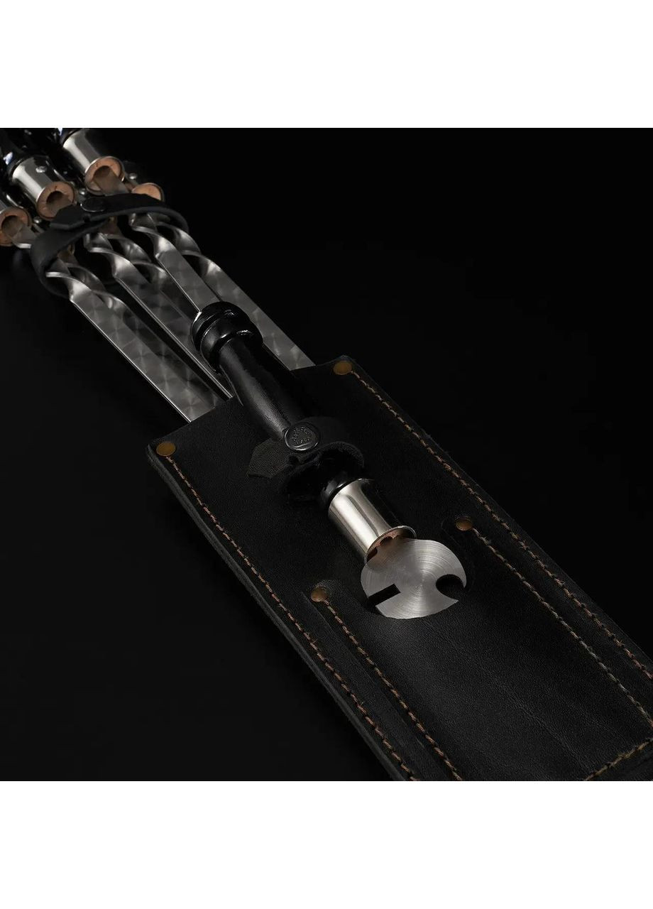 Шашлычный набор, набор шампуров в кожаном чехле G19 No Brand (365654984)