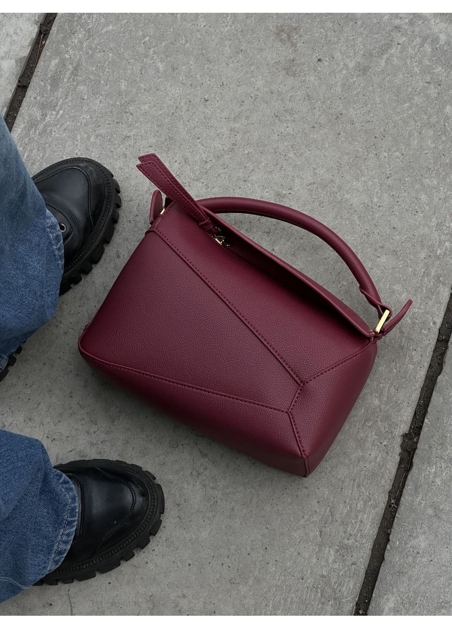 Сумка женская Small Puzzle Bag In Classic Calfskin Burgundy No Brand (355343064)