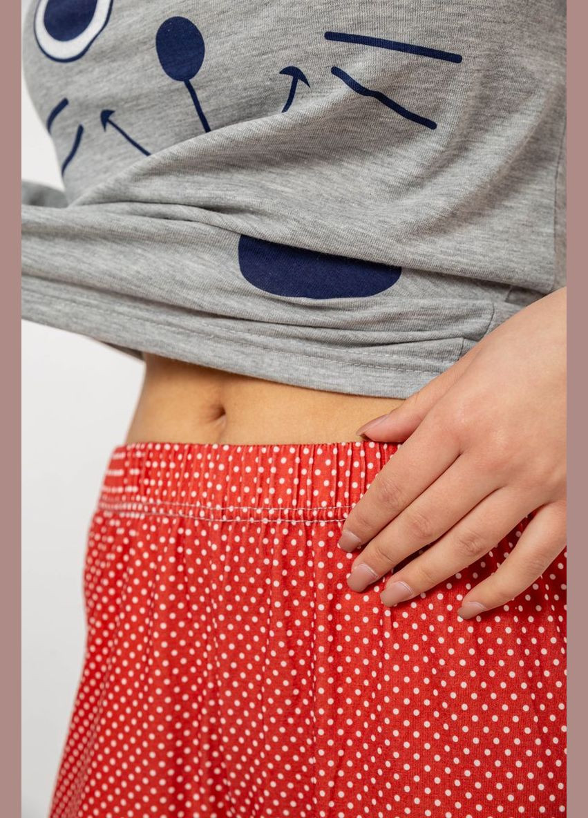 Сіра піжама жіноча з принтом Polkan 243R15739